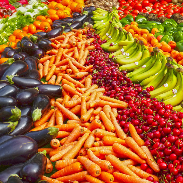 Tutti i colori e le proprietà di verdura e frutta