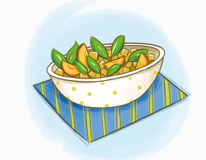 Insalata di Pollo al Curry e Pesche
