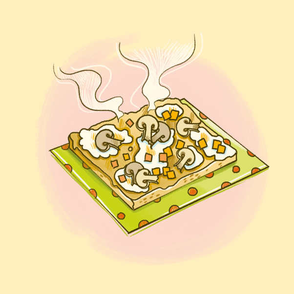 Pizza Integrale con Zucca Funghi e Stracchino